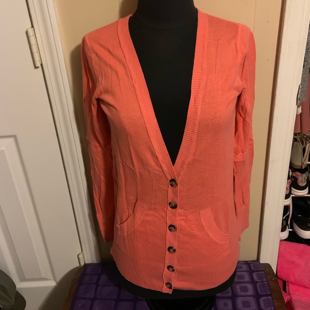 4/$20 Mossimo cardigan. Coral